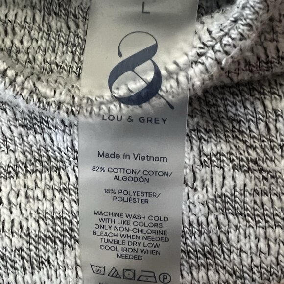 Lou & Grey LOFT Women’s Mock Neck Sweater Grey Space Dye Large Loungewear Cozy - Picture 3 of 5